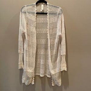 Cream decorated lace cardigan with sequins